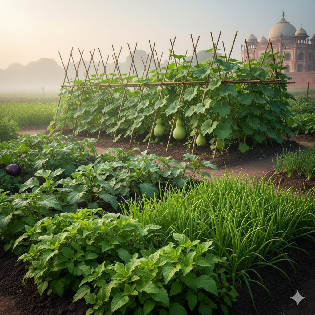Vegetables to grow in august in Agra up