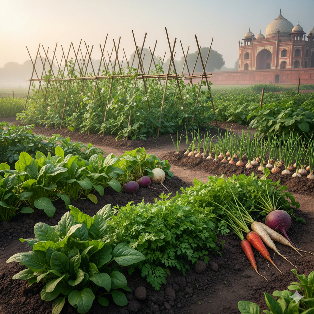 Vegetables to grow in january in Agra up
